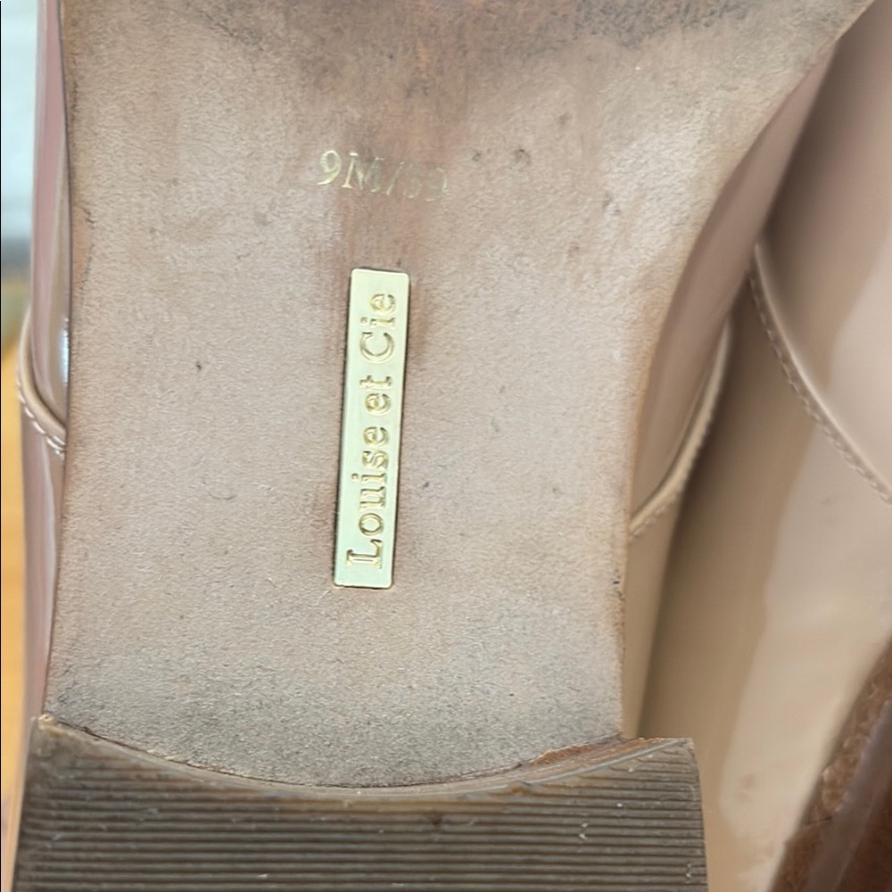 Louise Et Cie Women's Nude Patent Leather Oxfords "Adwin" Flats Size 9M/39 VGUC - Picture 11 of 14